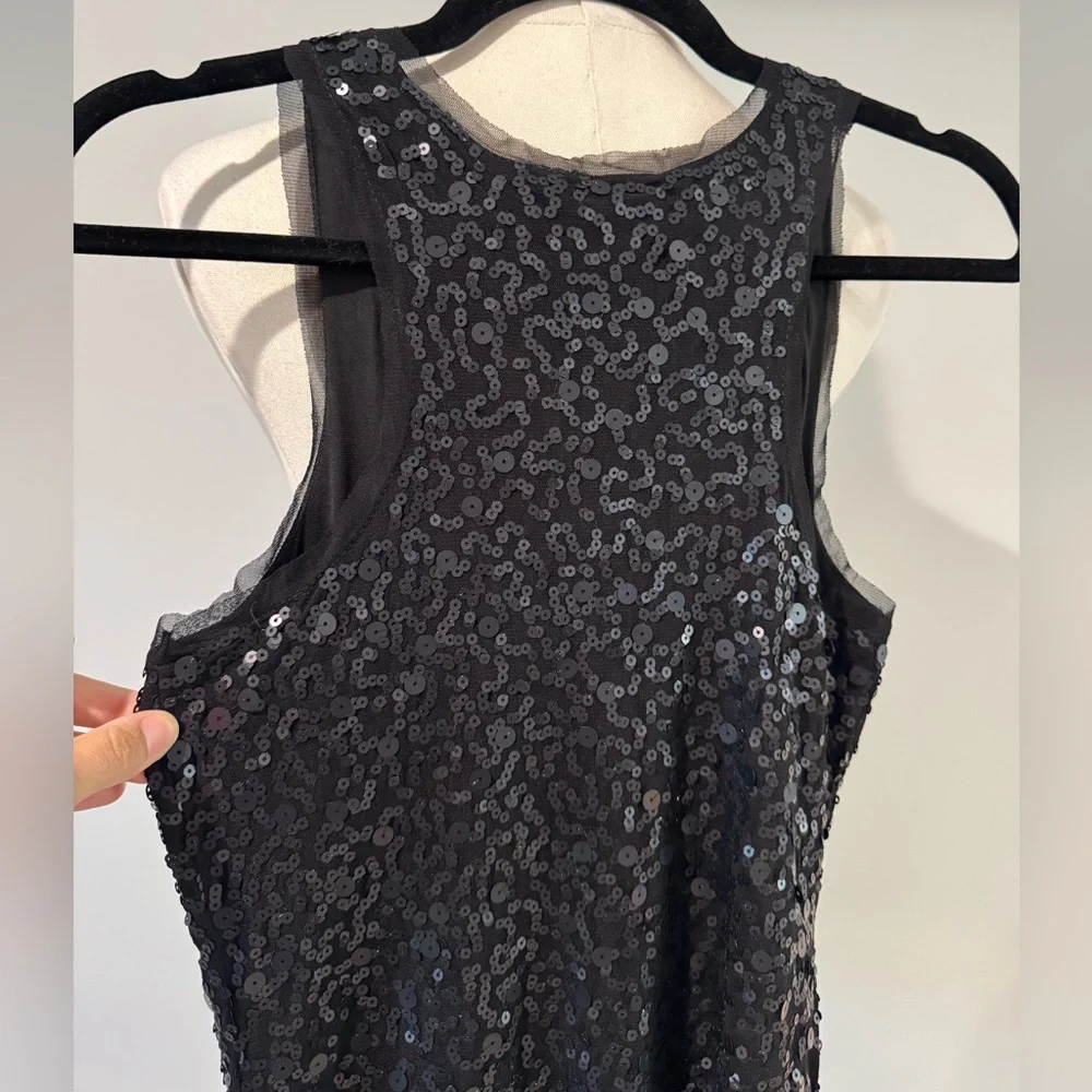 NWT Max Studio Black Sequin Midi Sleeveless Dress Size Small - Picture 5 of 5